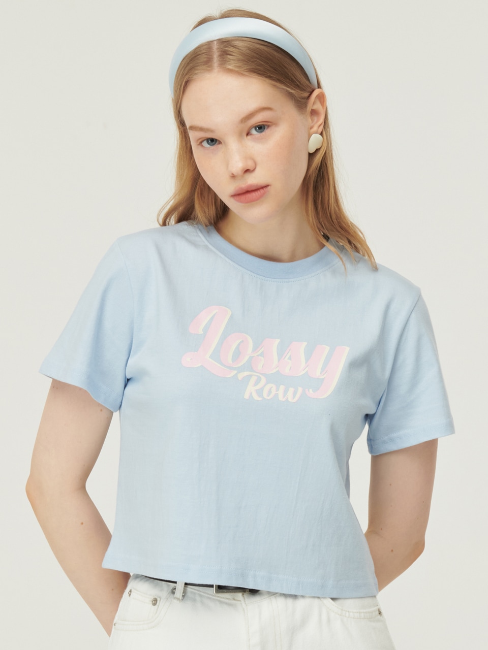 LOSSYROW シャドーロゴハーフスリーブ T シャツ (スカイブルー) 6,128円