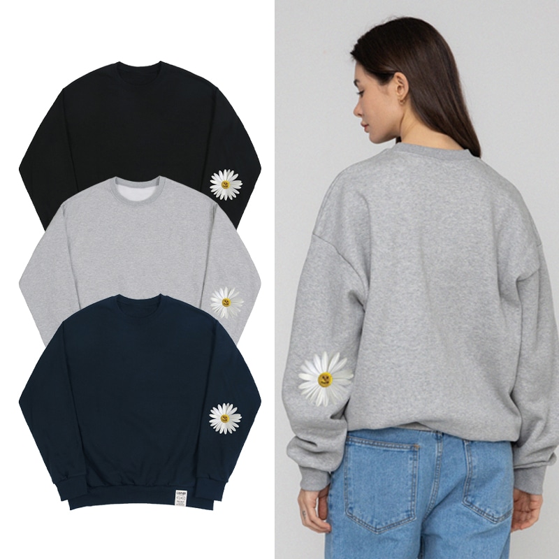 [UNISEX]Elbow daisy flower sweatshirt_3color
