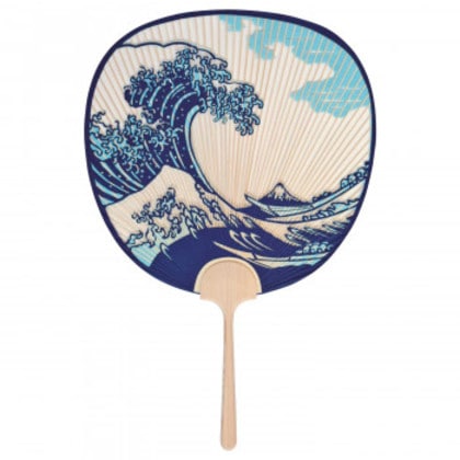 日本製(MADE IN JAPAN) うちわ 浪裏 箱入り 両面透かし 1201