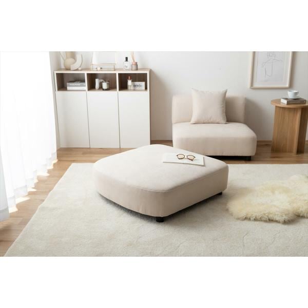 アイランドソファー 1人掛け オットマン 韓国風 ワイド おしゃれ 北欧モダン ファブリック シック シンプル パーソナルチェア 一人掛け