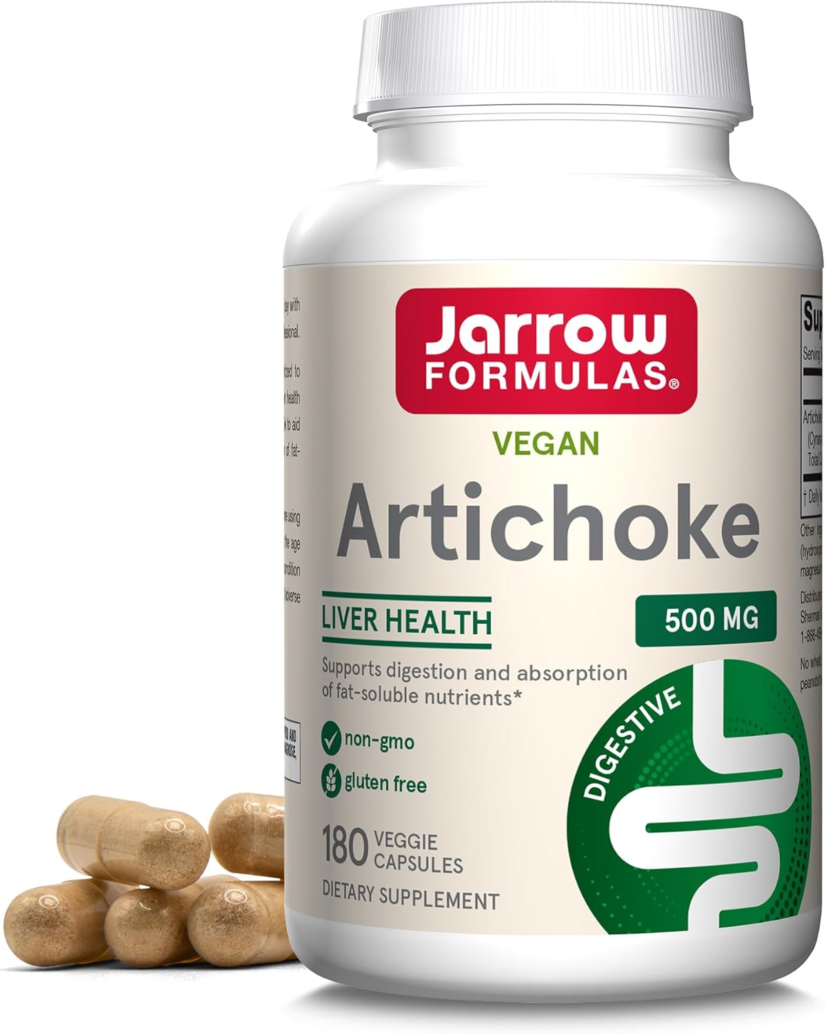 Jarrow ジャローArtichoke 500 MG 180錠 ベジタリアンカプセル