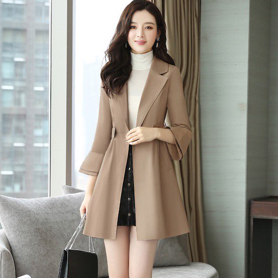 【取寄：納期2週間】チェスターコート レディース シックコート ミドル丈 アウター おしゃれ 羽織り 香港風 秋コート 冬コート 秋冬 モッズコート きれいめ コート チェスターコート レディース