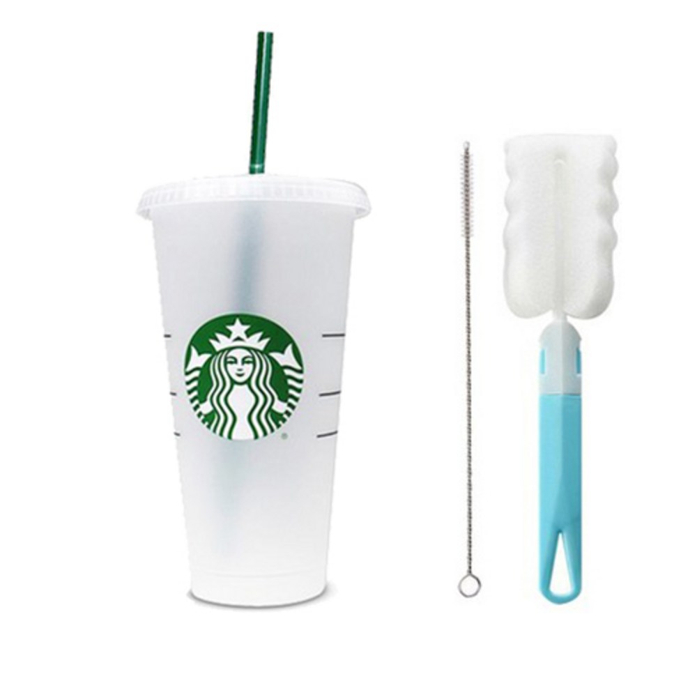 スターバックスリユーザーブルコールドカップ+ストロー+洗浄ソール+ストロー洗浄ソール