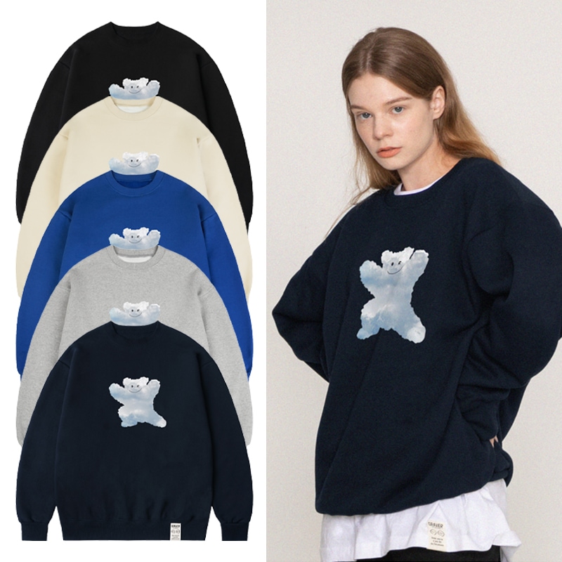 UNISEX]GRAVER SIGN Smile Back Logo Sweatshirt_4color トレーナー