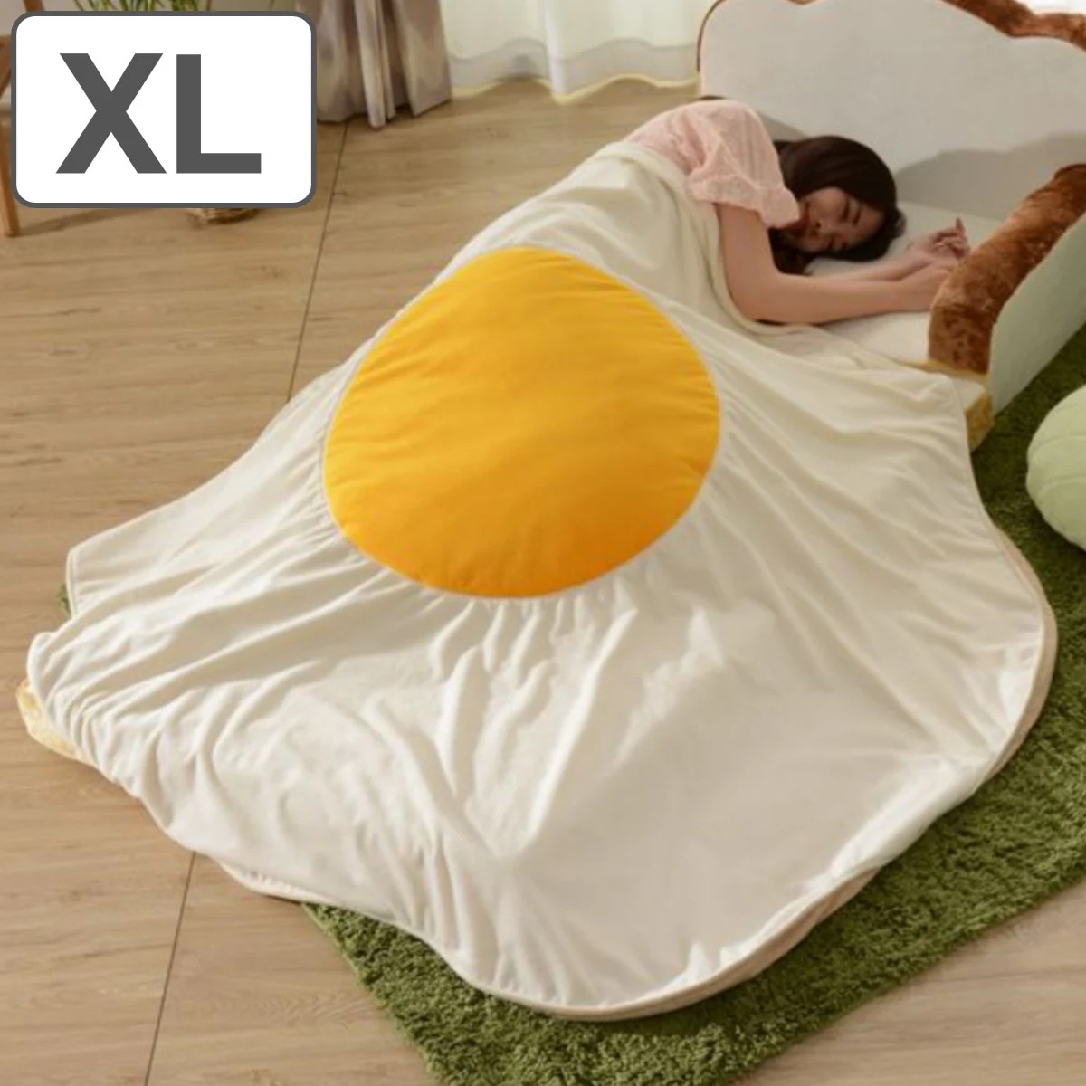 ブランケット 目玉焼き 中綿入り 毛布 XL もうふ ひざ掛け 膝掛け ひざかけ 肩掛け 大判 目玉焼 めだまやき プレゼント ギフト 洗える