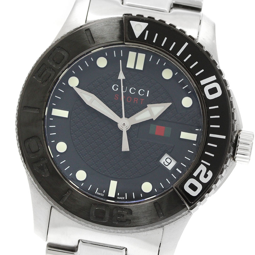 グッチ GUCCI 126.2/YA126249 Gタイムレス スポーツ デイト クォーツ メンズ 内箱・保証書付き_943169【中古】