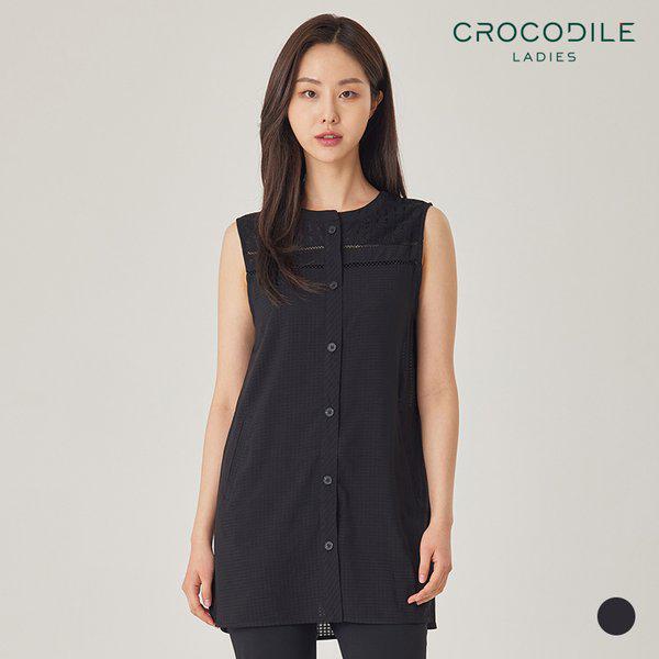 レースパッチロングベスト_CLBMVT101