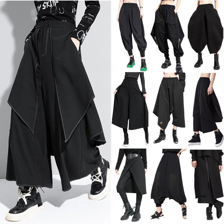 【Y.M.T】ワイドパンツ レディース サルエルパンツ 秋冬/春夏 2タイプ おしゃれ ロングパンツ ゴム ハイウエスト キュロットスカート メガ割