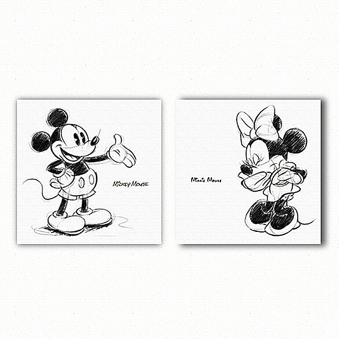 2枚セット ミッキーマウス ミニーマウス アートパネル 日本製 30x30cm 正規ライセンス品 ファブリックパネル インテリア アート