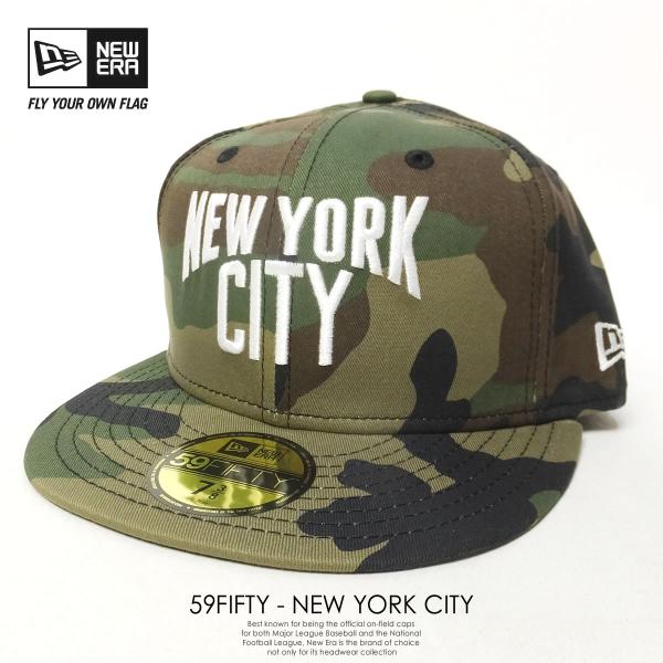 ニューエラ キャップ 帽子 メンズ レディース NEW ERA 59FIFTY 5950 ニューヨークシティ ウッドランドカモホワイト