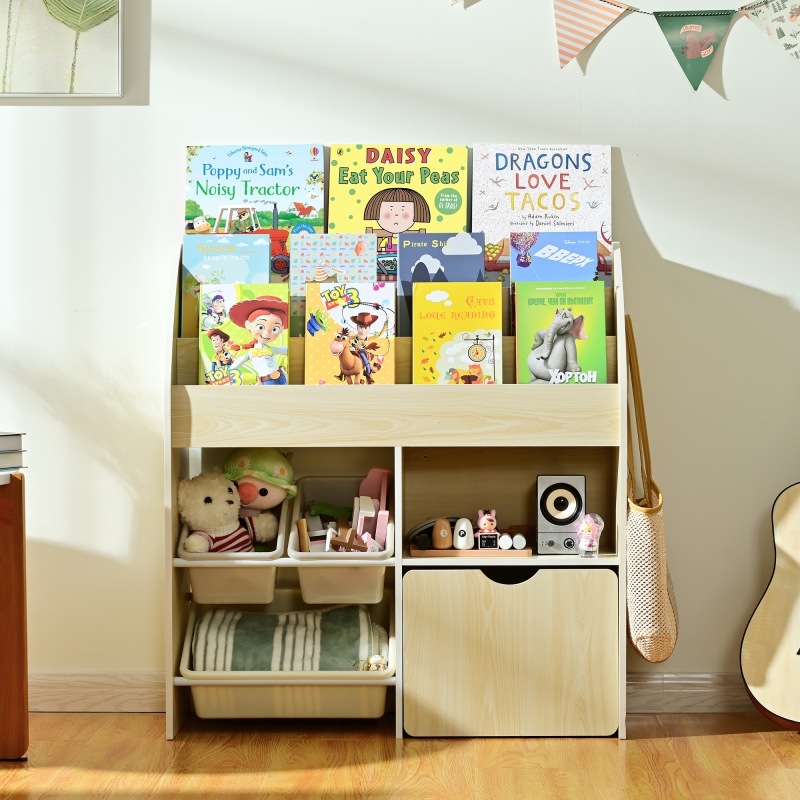 絵本ラック おもちゃ収納 絵本棚 収納ラック 収納ボックス 収納棚 キャスター付き 本箱 子供用シェルフ 収納ケース 子ども用 家具 木製 大容量 キッズ 子供服 おもちゃ箱 本棚 大容量 入学 入園