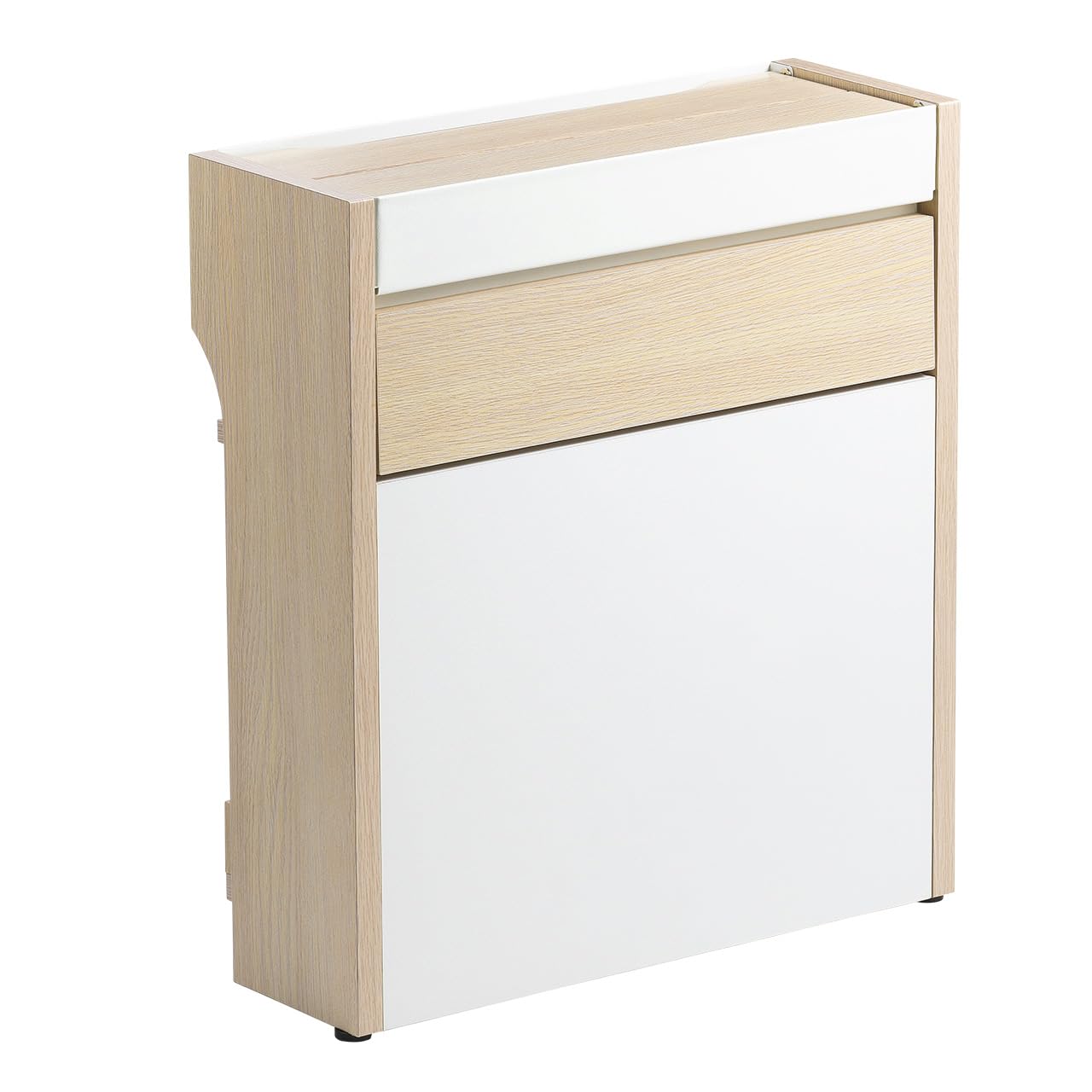 イーサプライ ルーター収納ボックス ケーブルボックス 幅40cm 高さ45cm 充電ステーション スマホスタンド機能 モデム Wi-Fi 扉付き 木製 2段 完成品 ライトブラウン EZ2-CB007