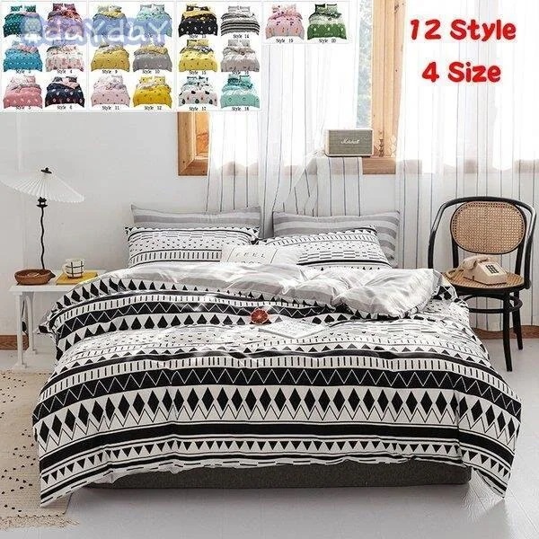 布団カバー セット 寝具セット 枕カバー 水洗綿 掛け布団カバー シングル 3点 寝具カバー 洋式和式兼用 ベッド用 防臭 防ダニ 抗菌 洗える 速乾 かわいい