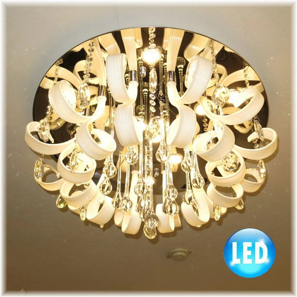 【LED付き！】新品 超豪華！ リモコン付き LED スワロフスキー風 大型 クリスタル シャンデリ