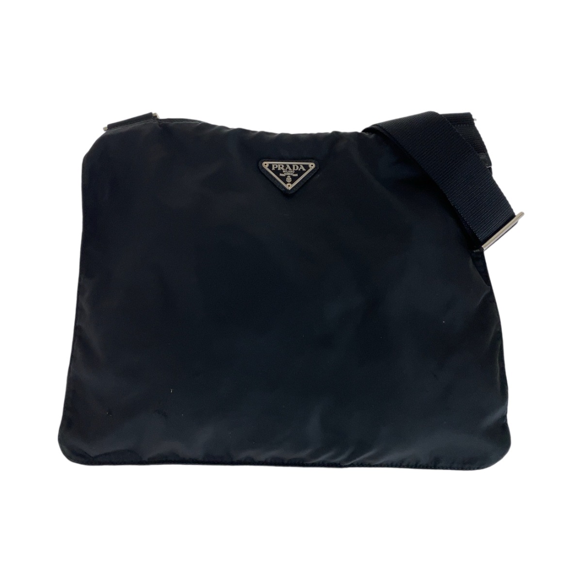 テスート 三角ロゴプレート ブラック 黒 シルバー金具 ナイロン ショルダーバッグ ポシェット メンズ 409321