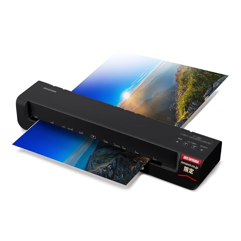 【迅速発送】アイリスオーヤマ ラミネーター A3/A4対応 ~100μm対応 簡単操作 コンパクト ウォームアップ時間4分 ヒーターオートオフ機能 詰まり防止レバー搭載 ブラック AZ-LM32X-B