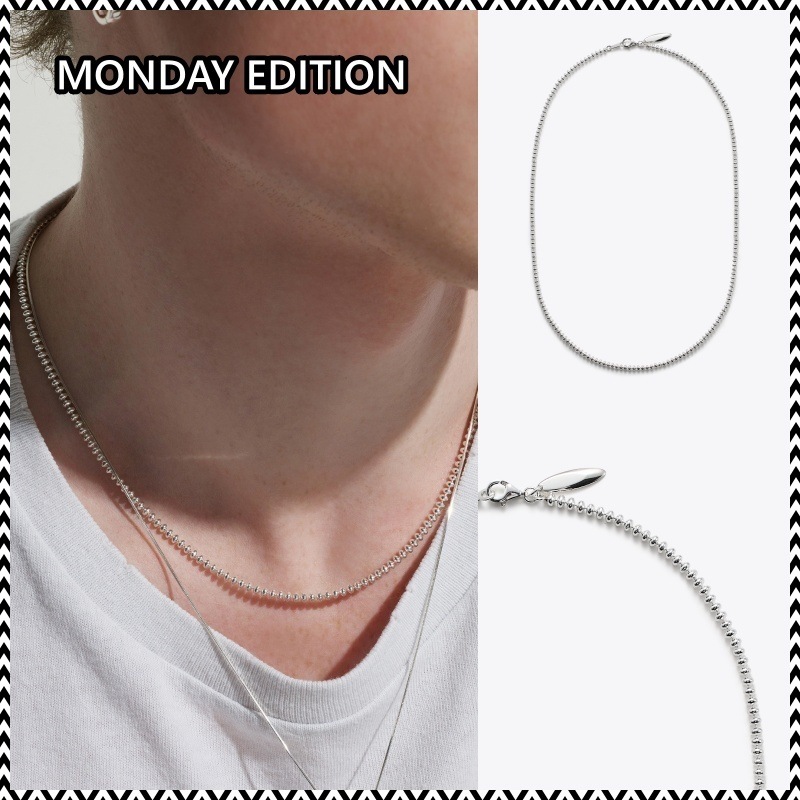 MONDAY EDITION 2.8 OVAL BEAD CHAIN NEKCLACE MENS