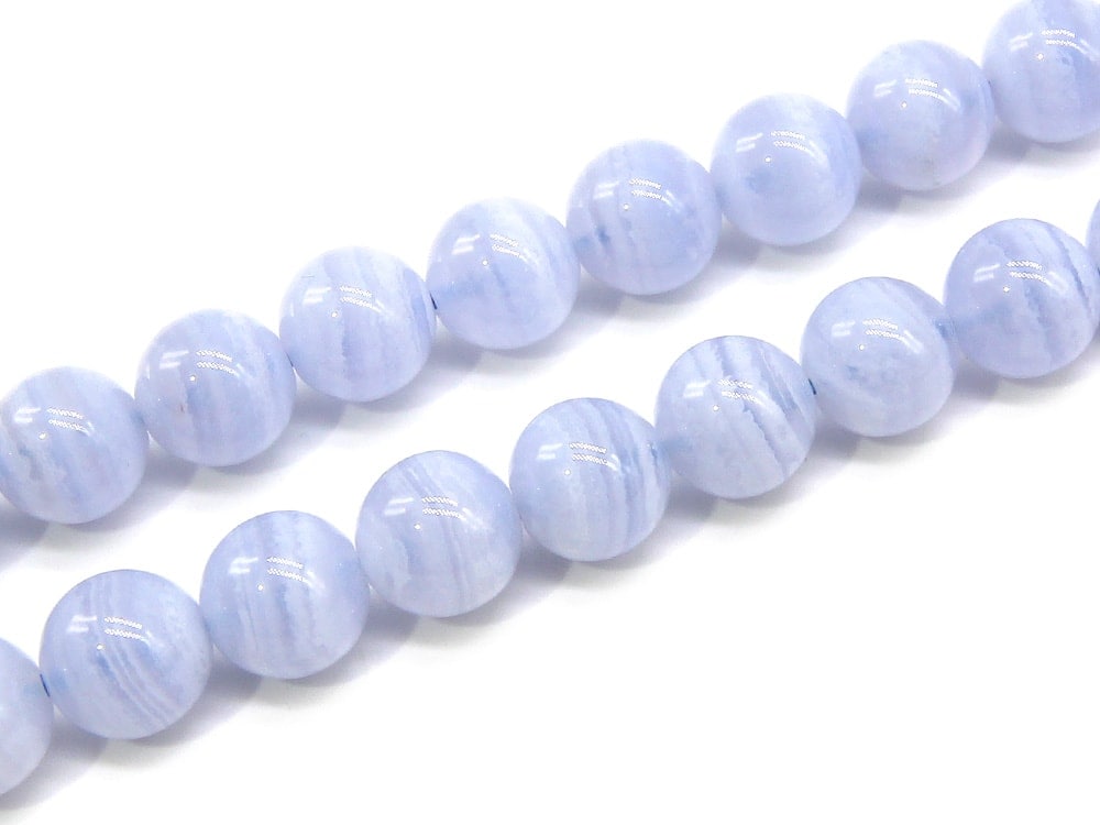 「1連 15cm」 ブルーレースアゲート 10mm パワーストーン バラ売り 天然石 パワーストーン 連売り ビーズ 穴あき ばら売り アクセサリー パーツ ハンドメイド アクセサリ zz000047