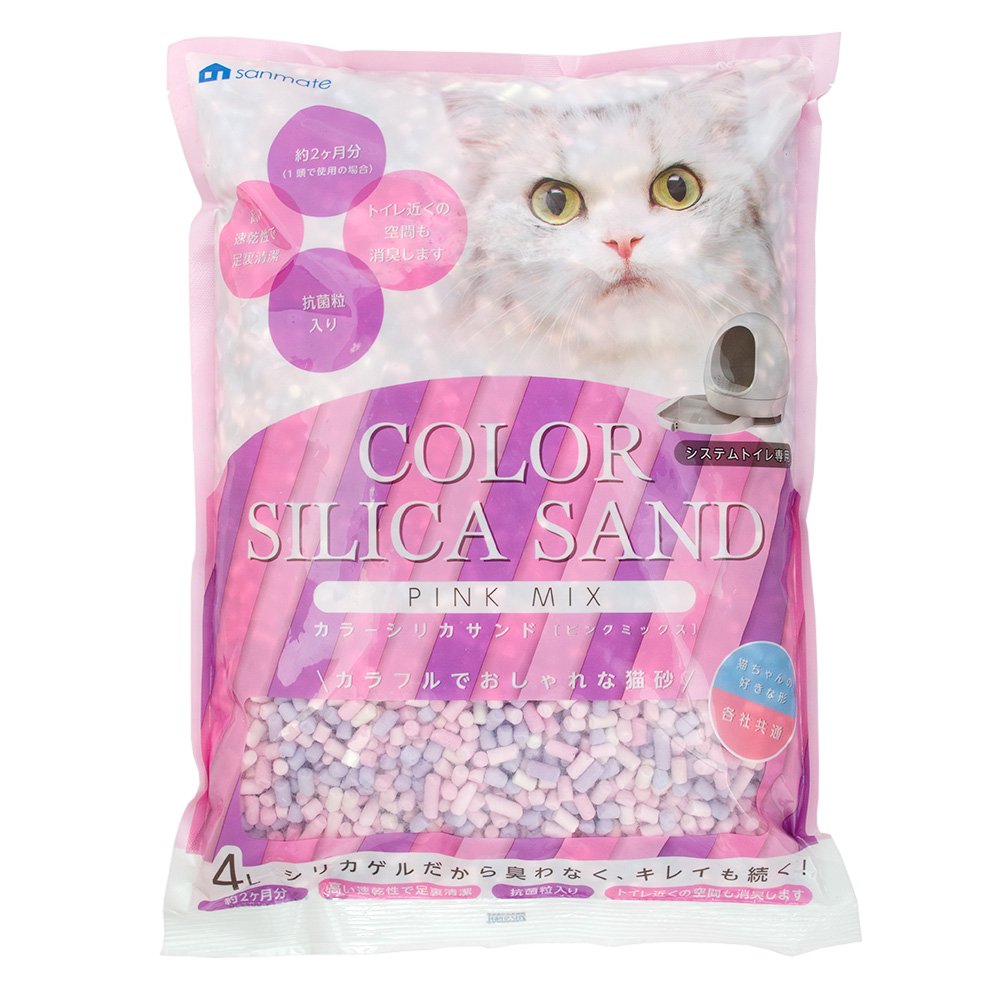 Qoo10] 猫砂 サンメイト カラーシリカサンド ピ