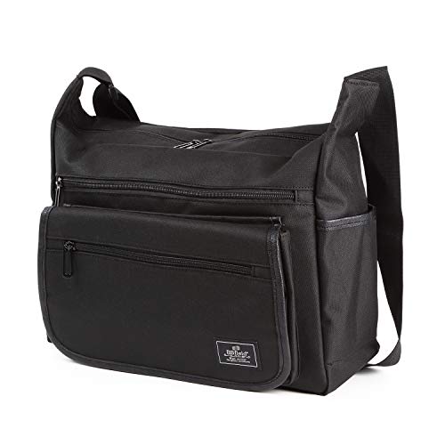 [ビービーフィールド] ショルダーバッグ メンズ 斜めがけ A4 ワイド 撥水 大容量 軽量 男女兼用 SM2101 (ブラック)