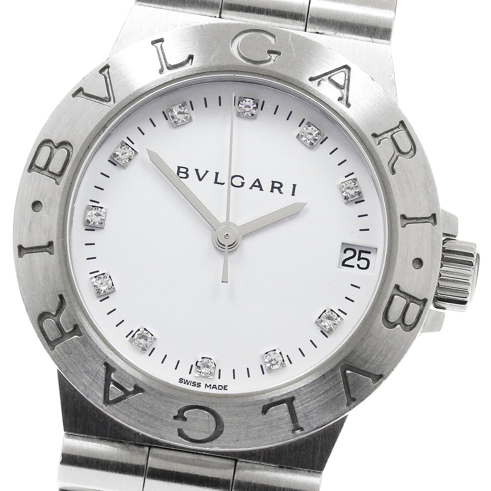ブルガリ BVLGARI LCV29S ディアゴノ スポーツ 11Pダイヤ デイト クォーツ レディース 箱・保証書付き_849165【中古】 101,700円