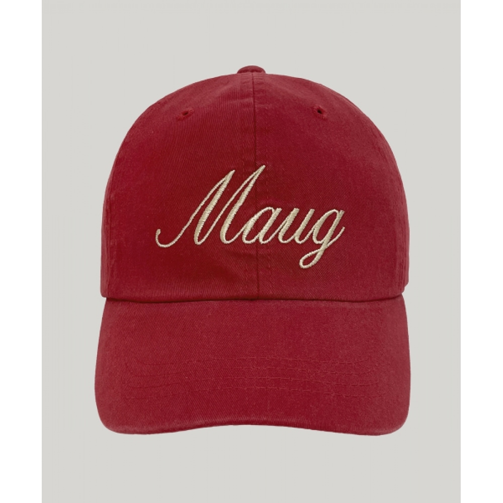 MAUG デイリーレタリングウォッシュボールキャップレッド