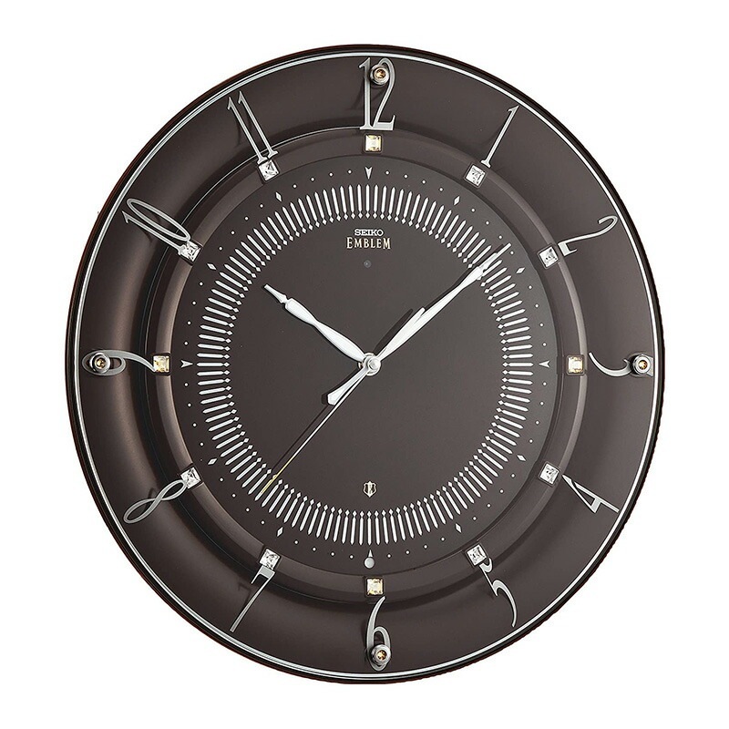 [SEIKO EMBLEM] セイコーエムブレム 掛時計 HS559B 華やかなアクセントとして住空間に映えるモダンデザインクロック 濃茶 電波 アナログ 23,100円