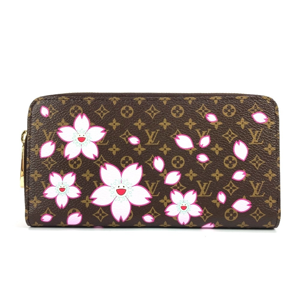 長財布 M13433 LV × TM ジッピー・ウォレット 村上隆 モノグラム チェリーブロッサム 桜 ラウンドファスナー モノグラムキャンバス ブラウン