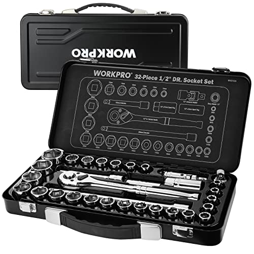 WORKPRO ソケットレンチセット 差込角12.7mm 32点セット ガレージツールセット クイッ