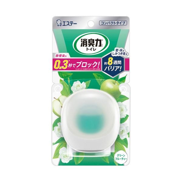 （まとめ） エステートイレの消臭力 コンパクト グリーンフルーティ 本体 1個 [x10セット]