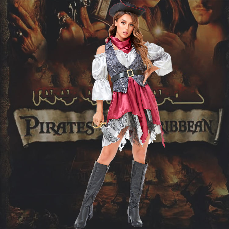 「６点セット」ハロウィン コスプレ 大人用 セクシー コスプレ 海賊 女海賊 キャプテン 船長 なりきり キャラクター マリン コスチューム ハロウィン 衣装 仮装 変装 演劇 学園祭 文化祭 仮装