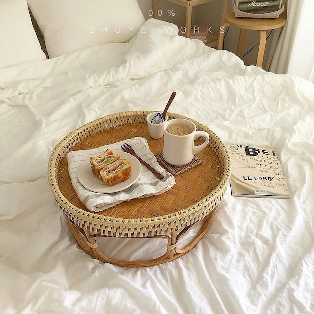 ラタンミニテーブル ラタンローテーブル 韓国家具 ベッドテーブル サイドテーブル ラタンテーブル 41cm 47cm 52cm 56cm インテリア 韓国雑貨インテリア 韓国インテリア テーブル 丸テ