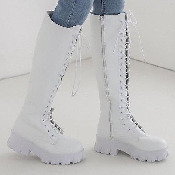レースアップ スパン ソックス 冬 女性 レディース アンクル ウォーカー ロングブーツ 5cm sjly 8183_P409796214