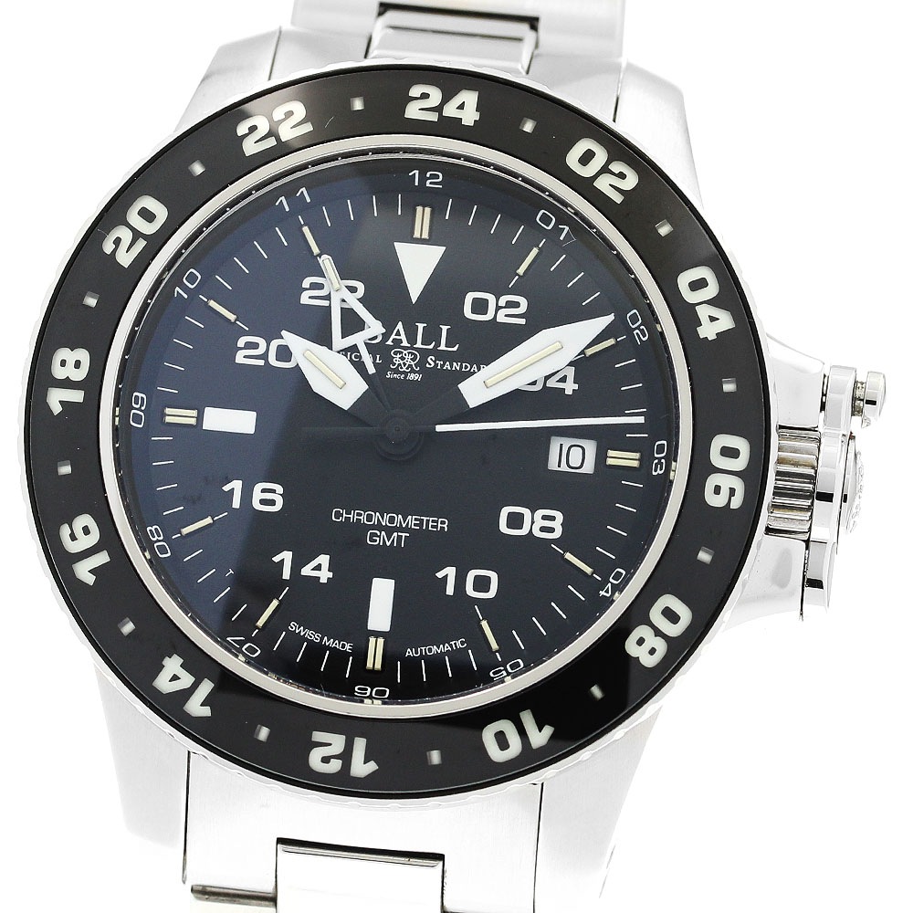 ボールウォッチ BALLWATCH DG2018C-SC-BK エンジニア ハイドロカーボン エアロ GMT2 デイト 自動巻き メンズ 良品 箱・保証書付き_902014【中古】