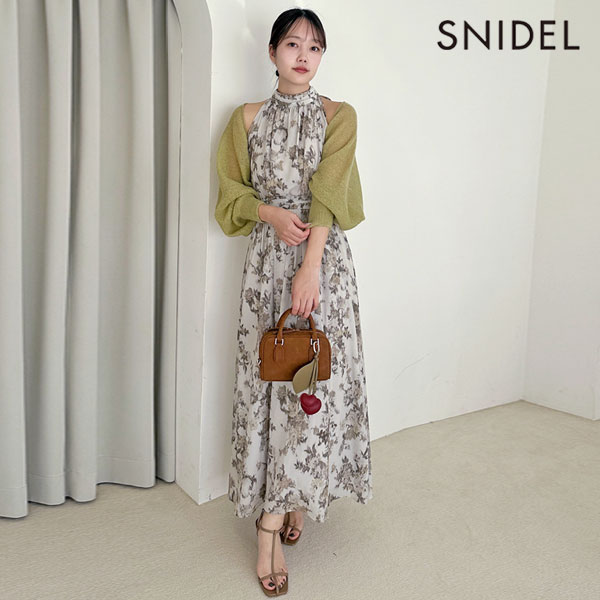 【SALE10%OFF】【即納】 スナイデル SNIDEL ワンピース 25春夏 アメスリワンピース×ボレロカーデセット 長袖 ノースリーブ ロング丈 ニット カーディガン swno251137