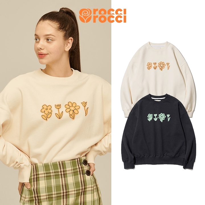 [rocci rocci] Flower Drawing Sweatshirt