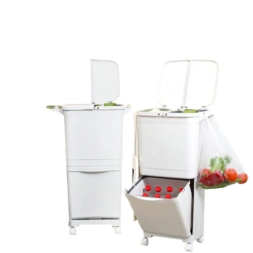 ゴミ箱 45L袋可 45リットル袋可 おしゃれ フロントオープン 分別 ダストボックス 積み重ね キッチン スリム シンプル 大容量 ふた付き 縦型 カウンター下