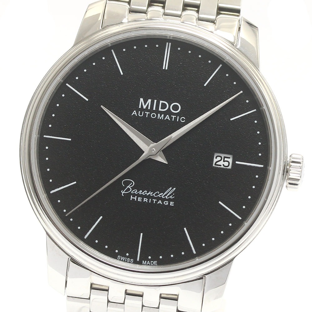 ミドー MIDO M027407A バロンチェッリ デイト 自動巻き メンズ 美品 箱・保証書付き_884155【中古】