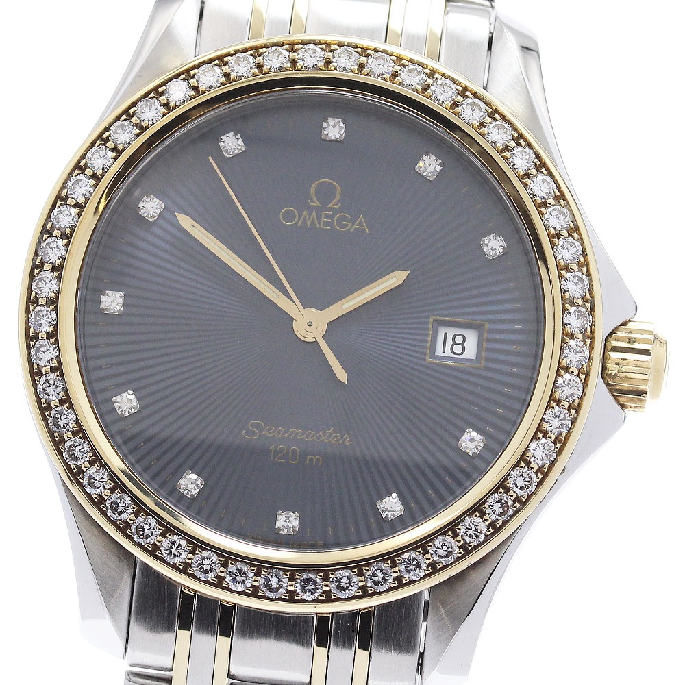 オメガ OMEGA シーマスター120 ダイヤベゼル 11Pダイヤ クォーツ メンズ _945460【中古】