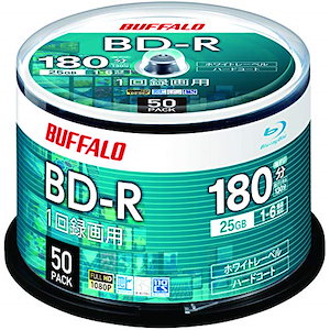 限定 バッファロー ブルーレイディスク BD-R 1回録画用 25GB 50枚 スピンドル 片面1層 1-6倍速 ホワイトレーベル RO-BR2