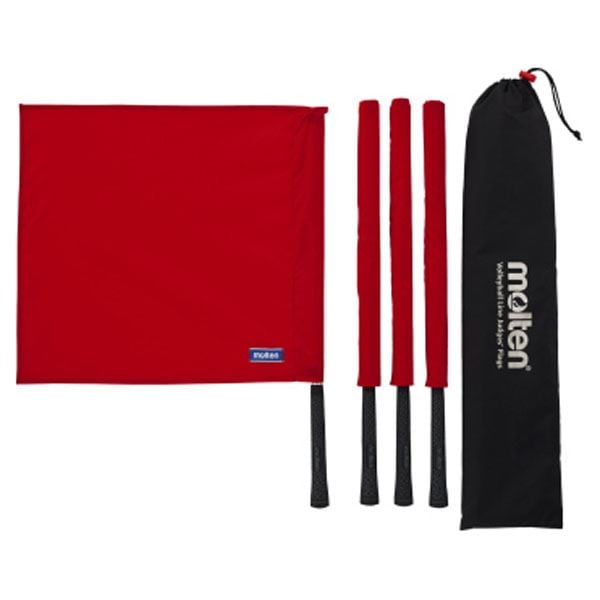 (モルテン Molten) 線審フラッグ/バレーボール用品 (レッド 4本組) ポール：長さ57cm 旗：縦40×横40cm 旗着脱可