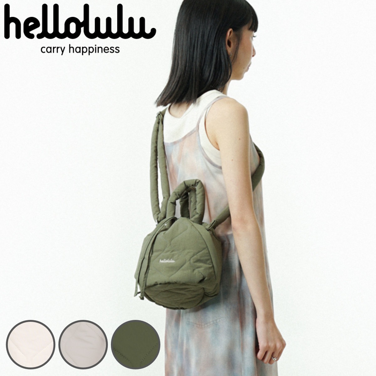 ショルダーバッグ Hellolulu Clio 2L ハロルル 手提げ トートバッグ ショルダー 斜め掛け 肩掛け 手さげ 2way 巾着バッグ キークリップ ポケット 撥水加工 はっ水