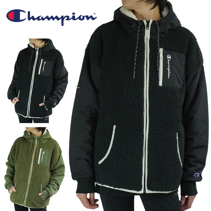 チャンピオン CHAMPIONレディース ジャケットJ59248 SHERPA BOA NYLON ZIPUP JACKETシェルパ ボア ナイロン ジップアップ ジャ