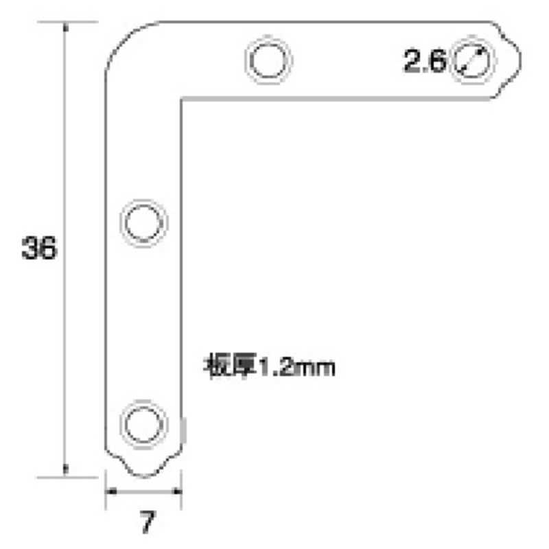 福井金属工芸　ステンレス角金具36×7 500個入　NO.6260 11,427円