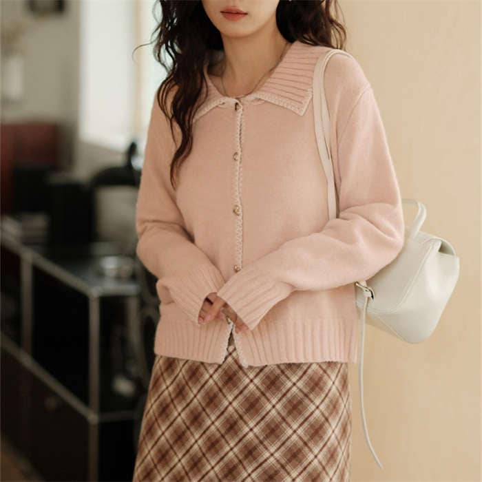 トップスニットレディース 長袖 シンプル ニットトップス カジュアル ゆったり セーター 秋冬 カーディガン 無地