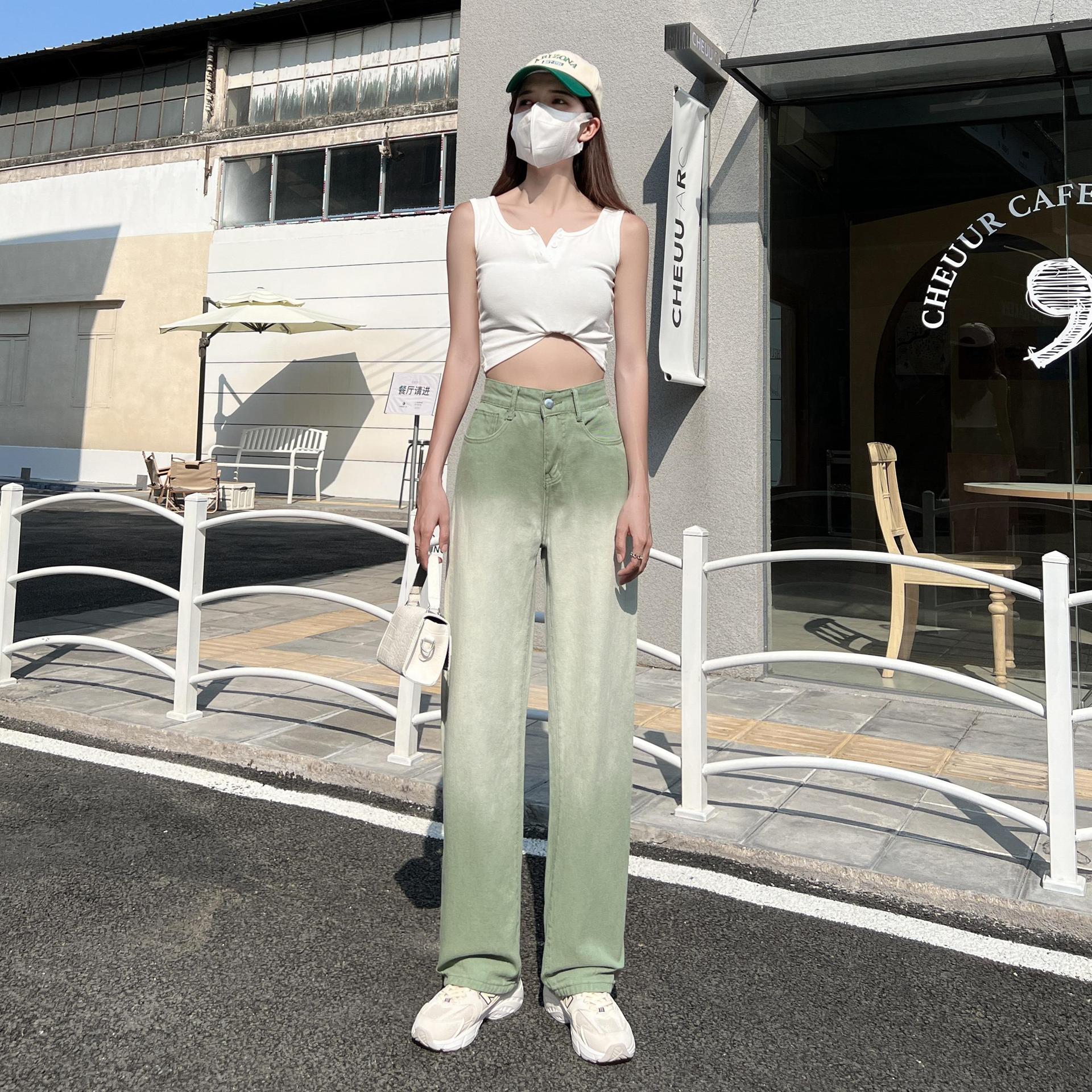 デニムパンツワイドパンツ接触冷感ボトムス快適性流行りレトロ韓国ズボンズボンワイドパンツジーンズ47 5,020円