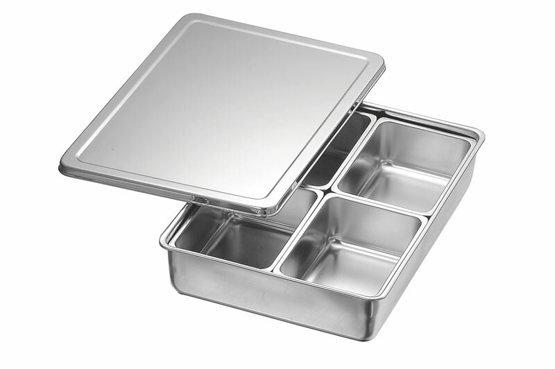 本間製作所 仔犬印 18-8調味料入れバット 田型4ッ組（舟形中子）調理器具