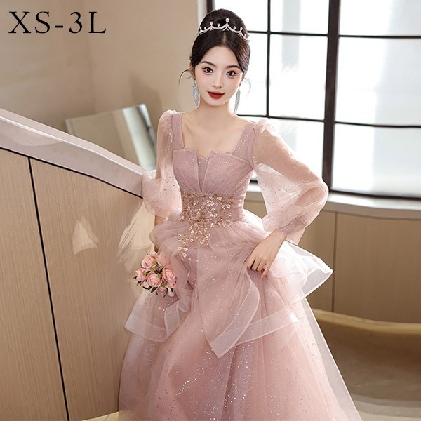 キラキラ 袖付き 長袖 演奏会 結婚式 母親 演奏会用ドレス ロング 披露宴 レディース 演奏会ドレス ピアノ発表会 韓国 イブニングドレス パーティードレス ワンピース 二次会 花嫁 ドレス 大人