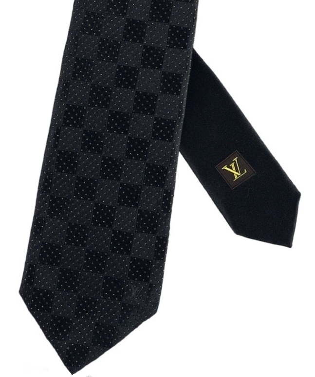 M74721 クラヴァットダミエ オールノワール（ブラック）ネクタイ