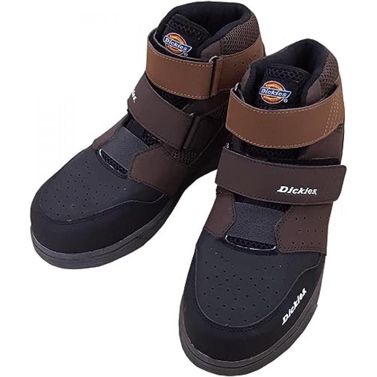Dickies ディッキーズ セーフティースニーカー Wマジック 24.5 ブラウン D-3313 鋼鉄先芯 耐油底 安全靴 作業靴 セーフティーシューズ【代引不可/沖縄・